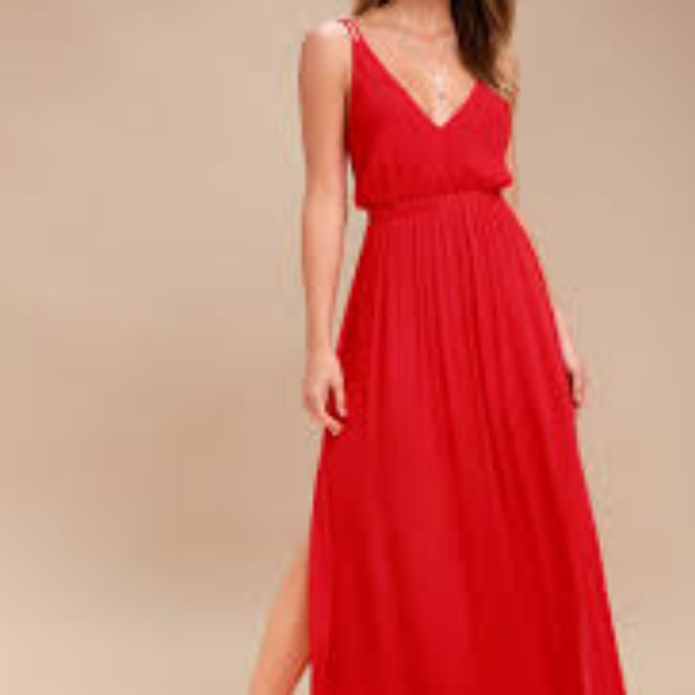 NWOT Lulus Lost in Paradise Red Maxi Dress